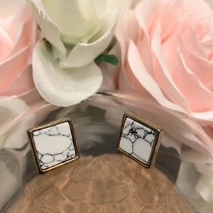 White marble earrings